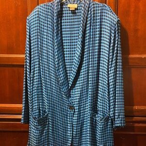 Roaman’s Blue and Black Checkered Blazer size 3X